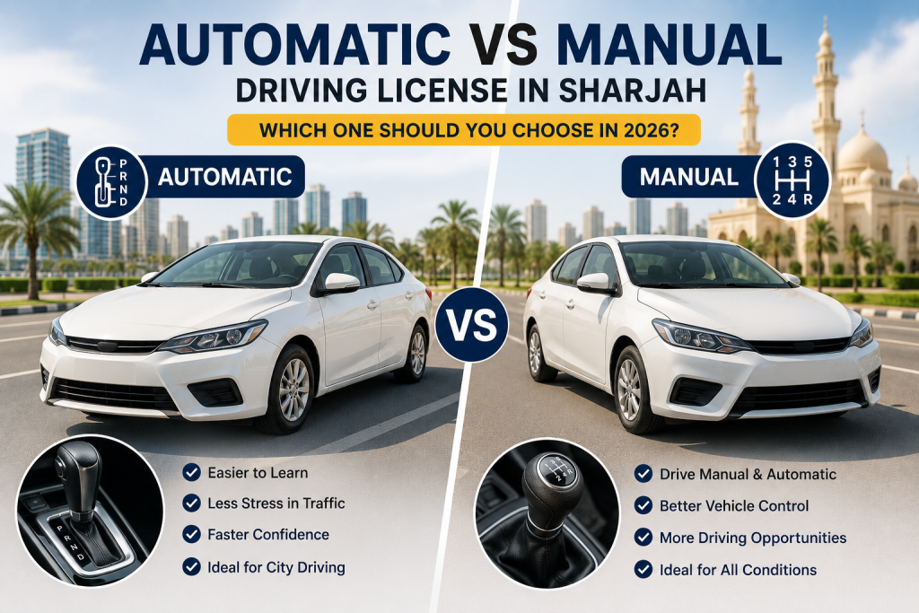 Automatic vs Manual Driving License Sharjah
