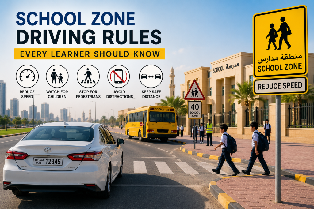 school zone driving rules Sharjah