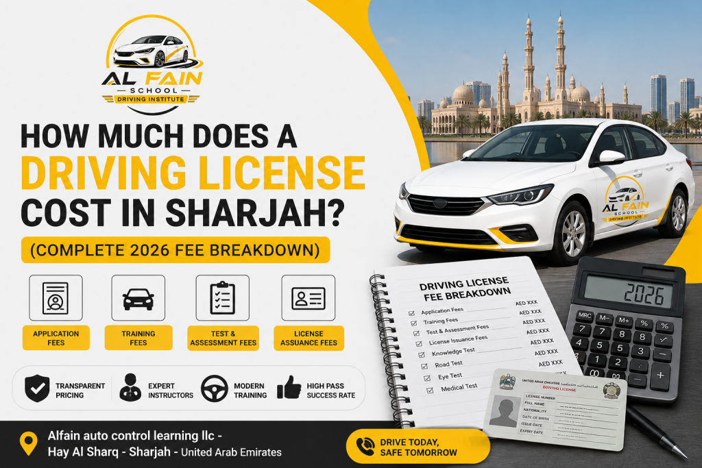 driving license cost in sharjah